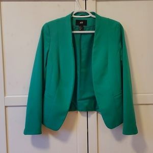 Grey open front blazer - size 6